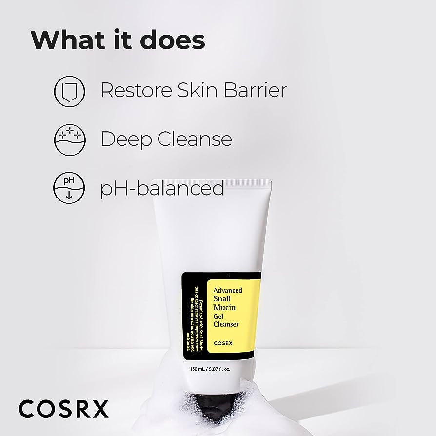 COSRX Advanced Snail Mucin Gel Cleanser, 5.07 Fl Oz / 150 mL